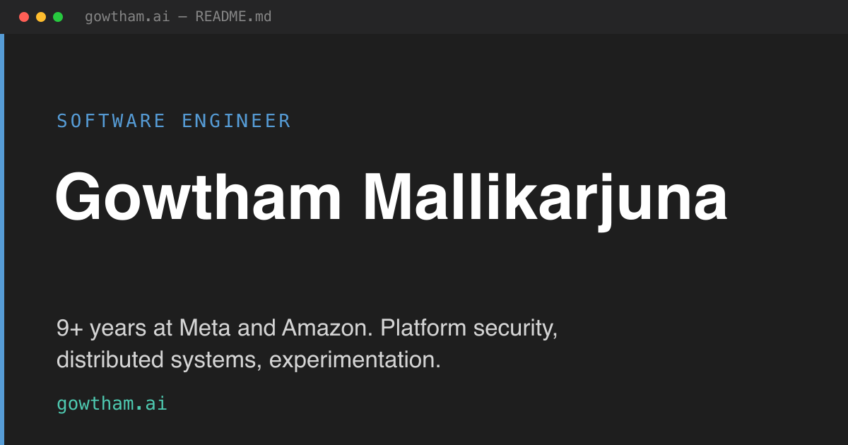 Gowtham Mallikarjuna — Software Engineer